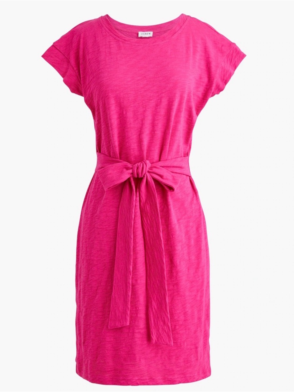 J. Crew Women’s Short Sleeve Tie-Waist T-Shirt Dress Hot Pink Sz Med NWT $59.50